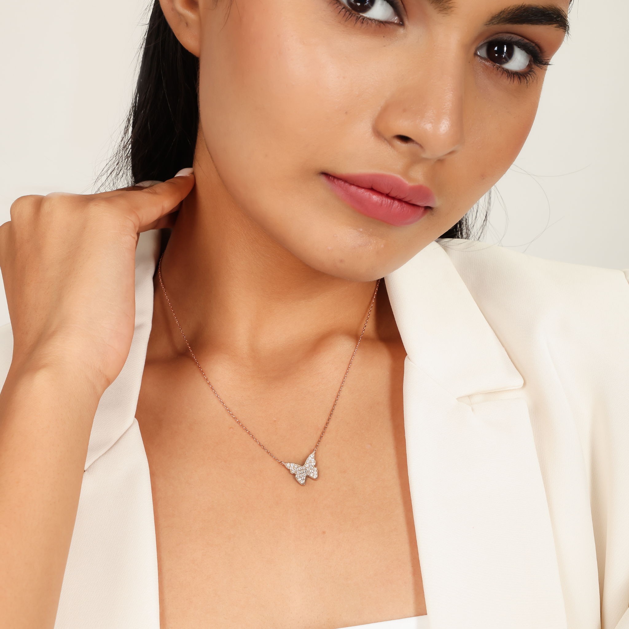 Butterfly Cute Pendant With Chain, Hallmarked 925 Sterling Silver